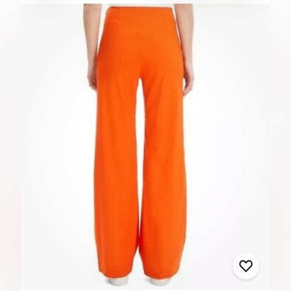 Theory Clean High Rise Wide Leg Pants in Fire Opal - Picture 3 of 8